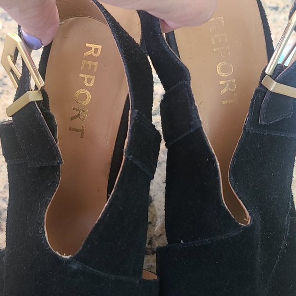 EUC Black suede wedge sandals - Picture 10 of 11